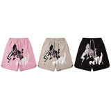 Men Shorts Track Sweatpants Male Hip Hop Loose-Fitting Wide-Leg Short Jumpsuit