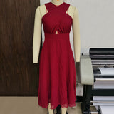 Women Evening Gown Sexy Backless Chiffon Dress
