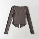 Women Sweater Knitwear V-neck Thin Bottoming Shirt Fall Sexy Long Sleeve T-shirt