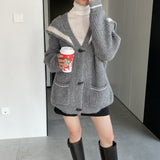 Women Cardigan Sweater Spring Cardigan Long Sleeve Loose R9968