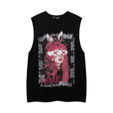 Men Vest Graffiti Sleeveless T-shirt Men and Women Couple Sports Vest