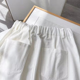 Women Sweatpants Loose Wide-Leg Straight Pants White Casual Pants