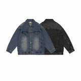 Unisex Jacket Autumn Color Buckle Denim Jacket