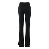 Women Sweatpants Spring High Waist Slim Fit Bell-Bottom Pants