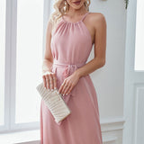 Women's Evening Gown Sexy Halter Strap Chiffon Dress