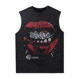 Men Vest Retro Washed Vintage Manson High Street Sleeveless T-shirt