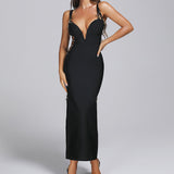 Women's Evening Dress Hollow-out Camisole Split Sling Formal Dress Bandage One-Piece Dress