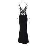 Women Dresses Summer Sexy Solid Color Slim Fit Backless Sling Dress