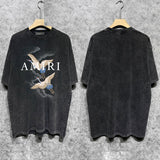 Amiri T-shirt Washed and Worn Retro Short Sleeve T-shirt