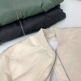 Women Jacket Autumn and Winter Stand Collar Jacket Long Sleeve Baseball Uniform Coat