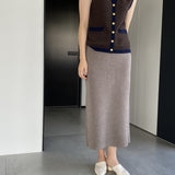 Women Knitted Skirt Autumn and Winter Knitting Straight Skirt Sheath Skirt