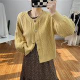 Women Knitwear Autumn Winter Retro Sweater Coat Knitted Cardigan