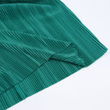 Women Dress Spring round Neck Pleated Long Sleeve Dress Sheath Dress