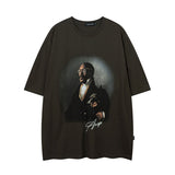Men T Shirt Hip Hop Rap Portrait Printing Short Sleeve T-shirt