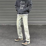 Men Jeans Vintage Jeans Summer Distressed Straight Bootleg Pants