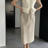 Women Knitted Skirt Autumn and Winter Simplicity Skirt Straight Skirt