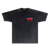 Amiri T-shirt Washed and Worn Retro Short Sleeve T-shirt