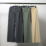 Women Sweatpants Vintage Solid Color Straight Cargo Pants Wide-Leg Casual Pants
