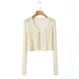 Women Tops Summer Bow Sun Protection Sweater Top