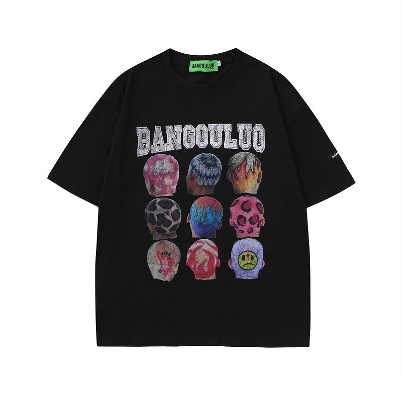 Men T Shirt Hip Hop Print Short Sleeve T-shirt