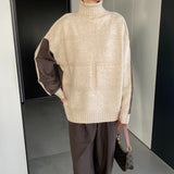 Women Winter Knitted Sweater Autumn and Winter Turtleneck Sweater Loose Pullover Sweater 8t3109