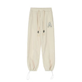 Men Sweatpants Embroidery Ankle Banded Pants Men's Sweatpants Straight-Leg Wide-Leg Pants