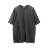 Men Vintage T-Shirt Chess Printed Distressed Washed Short Sleeve T-shirt