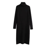 Women Sweater Knitwear Autumn and Winter Turtleneck Long Sleeve Solid Color Long Pullover Knitwear