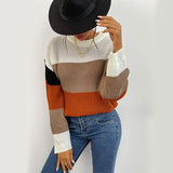 Women Knitted Sweater Autumn Winter Assorted Colors Crew Neck Women's Sweater