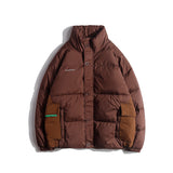 Unisex Winter Cotton Coat Three-Dimensional Pocket Hooded down Jacket Retro Workwear down Jacket