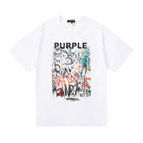 Purple Brand T Shirts Spring/Summer Painted Print Men's and Women's Casual Short-Sleeved T-shirt