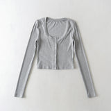 Women Sweater Knitwear Autumn Winter Retro Square Collar Sexy Breasted Slim Sweater
