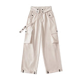 Women Sweatpants Multi-Pocket Cargo Pants Loose Casual Trousers