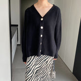 Women Cardigan Sweater V-neck Long Sleeve Cardigan 8t3122