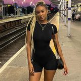 Women Jumpsuit Winter Sexy Backless Slim Fit Short-Sleeved Jumpsuit