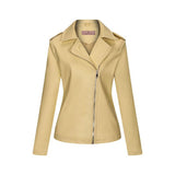 Red Leather Jacket Autumn and Winter Leather Coat for Women Short Lapels PU Leather Jacket