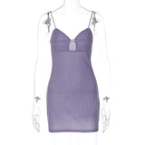 Women Dresse Sexy Bright Silk Dress Slim-Fit Suspender Skirt