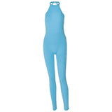 Women Jumpsuit Summer Backless Slim Fit Yoga Sports Jumpsuit (Hawthaw0412)