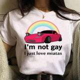 Miata Graphic Print Women T Shirt Summer Casual Short Sleeves