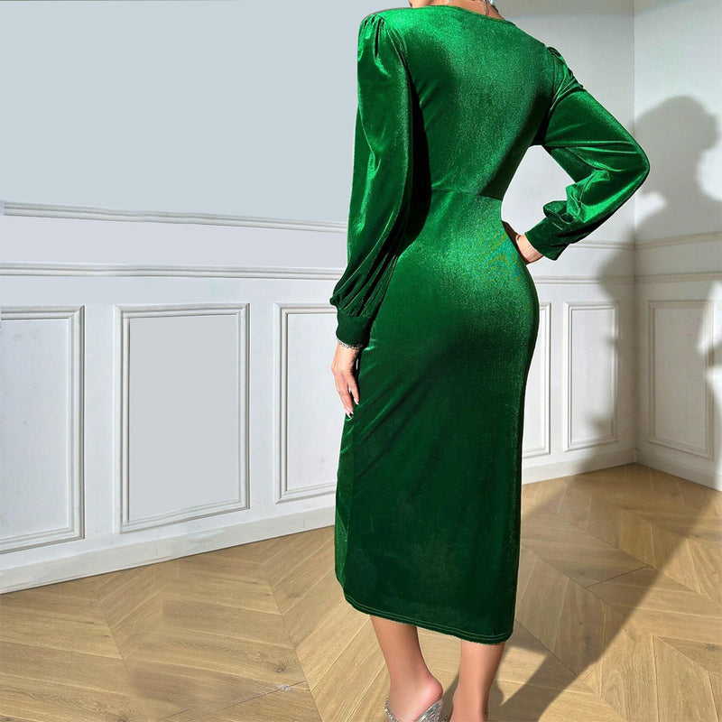 Women Dress Sexy V-neck Slim-Fit Sheath Dress
