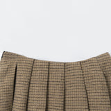 Women Skirt Plaid Pleated Skirt