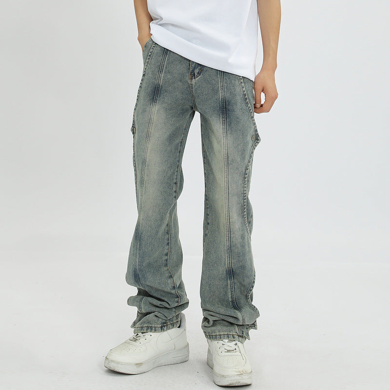 Men Jeans Washed and Worn Jeans