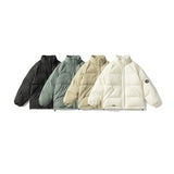 Unisex Winter Cotton Coat Stand-up Collar Cotton-Padded Clothes Vintage Loose and Warm Bread Coat
