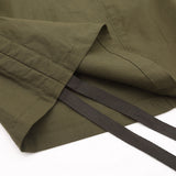 Women Long Skirt Ribbon Drawstring Suit Skirt Multi-Pocket Mid-Length A- line Skirt