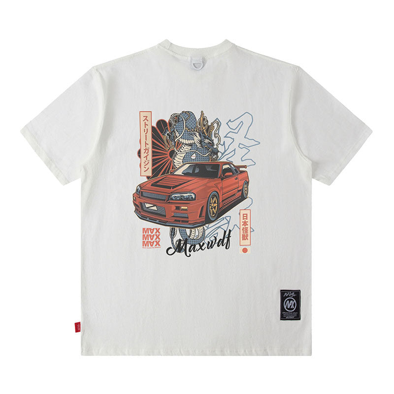 Men T Shirt Vintage Racing Half Sleeve T-shirt