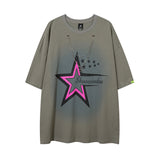 Men T Shirt Vintage Printed Oversize Short Sleeve T-shirt