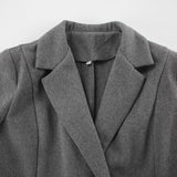 Women Trench Coat Autumn and Winter Gray Simple