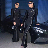 Women Dresses Spring round Neck, Slim-Fit, Long-Sleeved Dress