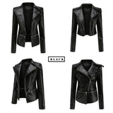 Red Leather Jacket Detachable Spring and Autumn Coat Women's Casual Jacket