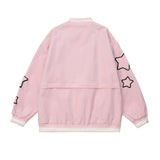 Women Jacket Detachable Cropped Jacket Embroidered Baseball Uniform